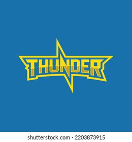 Thunder typography sport logo vector.