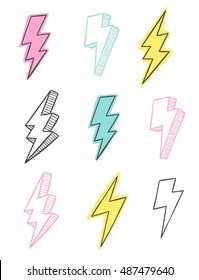 Thunder Vector Doodle Set