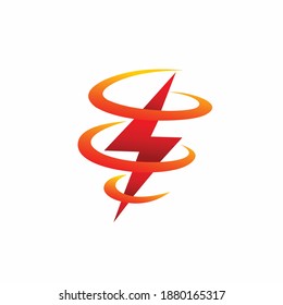 thunder vector with hurricane concept