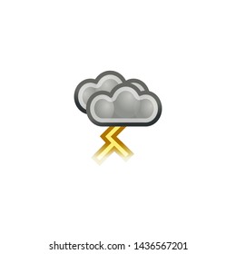 Thunder Vector Vector Icon. Isolated Thunder Emoji, Emoticon, Illustration