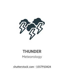 Thunder vector icon on white background. Flat vector thunder icon symbol sign from modern meteorology collection for mobile concept and web apps design.