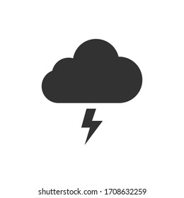Icono de vector trueno en fondo blanco