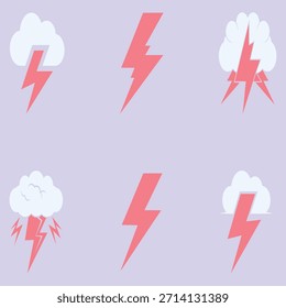 Icono del Vector del trueno en el fondo blanco