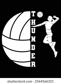 Thunder Volleyball Mom Mother's Day Design.