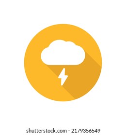 Thunder weather flat icon with shadow