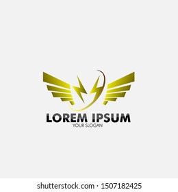 thunder and wings logo icon for energy company
