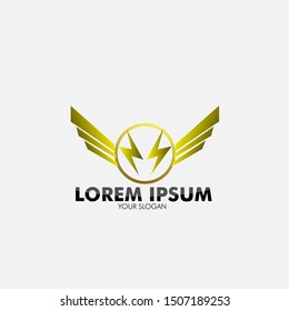 thunder and wings logo icon for energy company