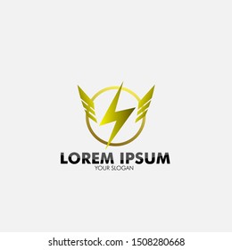thunder and wings logo icon for energy company