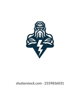 Thunder zeus god logo for sale.