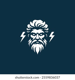 Thunder zeus god logo for sale.