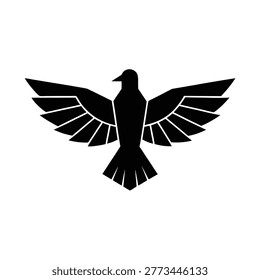 Thunderbird Flat Icon Style silhouette vector art Illustration