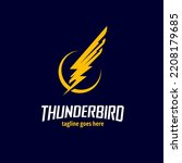 Thunderbird symbol a bird shape combined with lighning bolt shape. for military patch, esport, graphic tshirt, brand or any other purpose.