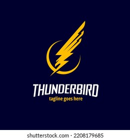 Thunderbird symbol a bird shape combined with lighning bolt shape. for military patch, esport, graphic tshirt, brand or any other purpose. svg