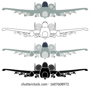 Thunderbolt aircraft in front view.