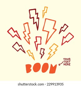 "Thunderbolt boom" vector illustration