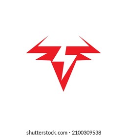 THUNDERBOLT BULL  LOGO TEMPLATE VECTOR