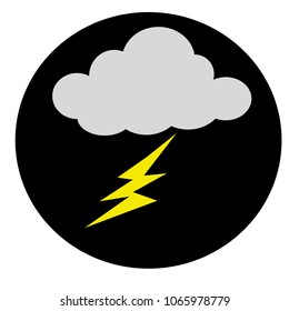 The thunderbolt and cloud on background.