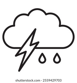 thunderbolt cloud weather icon isolated