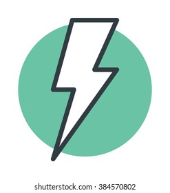 Thunderbolt Colored Vector Icon