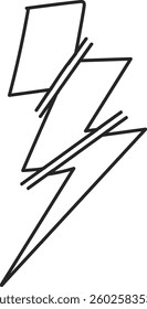 Thunderbolt Doodle Icon Vector Illustration
