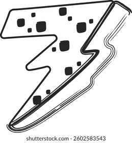 Thunderbolt Doodle Icon Vector Illustration