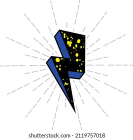 thunderbolt in doodle style, vector illustration
