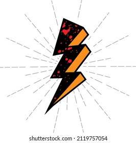 thunderbolt in doodle style, vector illustration
