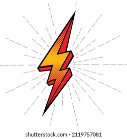 thunderbolt in doodle style, vector illustration
