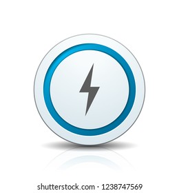 Thunderbolt electric button illustration