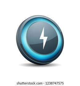 Thunderbolt electric button illustration