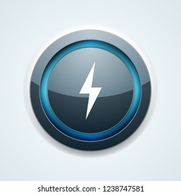 Thunderbolt electric button illustration