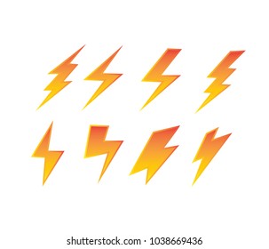 thunderbolt electric symbol set power electricity vector logo design template