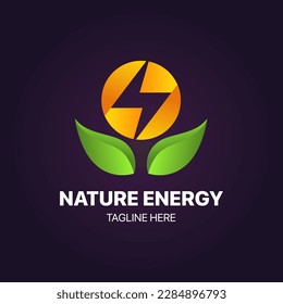 Thunderbolt energy logo design concept. creative elegant logo.