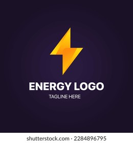 Thunderbolt energy logo design concept. creative elegant logo.
