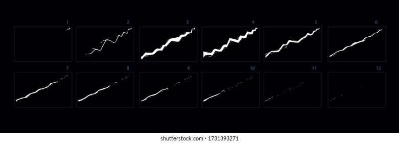 Thunderbolt explored  animation, thunderbolt lighting burst effect for games or video. Frames sprite sheet electricity thunderbolt.- Vector