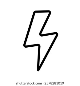 Thunderbolt flash icon. Editable stroke. Flash lightning icon
