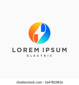 Thunderbolt, Flash or Lightning in Circle for Power and Energy Logo Design Vector