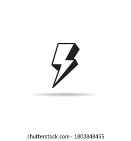 rayón de fondo, icono de relámpago en el vector de fondo blanco