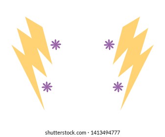 thunderbolt with flowers isolated icon