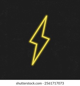 Thunderbolt glowing neon sign.Thunder logo, emblem. Light banner. Vector illustration. 