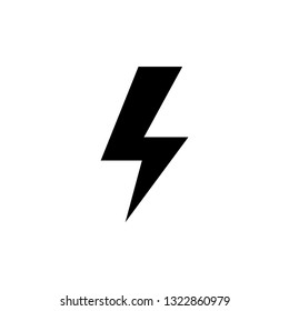 Thunderbolt Icon In Flat Style Vector For Apps, UI, Websites. Black Icon Vector Illustration.