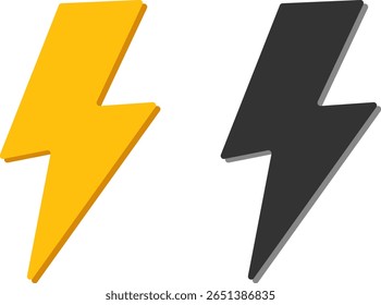 Conjunto de iconos Thunderbolt. Iconos del relámpago. Símbolo de energía eléctrica. Señales de energía de potencia. representando símbolos de rayos. Diseños de Clima y energía