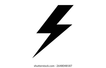 thunderbolt icon. simple electrical energy power sign. lightning bolt symbol. vector illustration