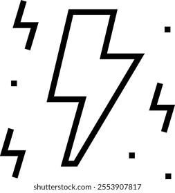 thunderbolt icon. Thin linear style design isolated on white background