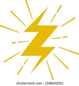 Donnerbolzen Symbol Gelbe elektrische Blitze. Leistungszeichen