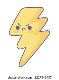 thunderbolt kawaii weather icon isolated