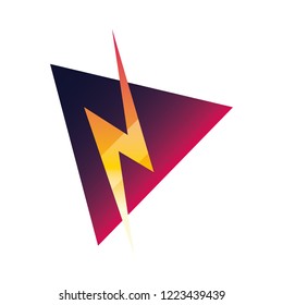 thunderbolt label on white background