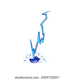 thunderbolt lightning effect cartoon. bolt power, energy storm, spark blue thunderbolt lightning effect sign. isolated symbol vector illustration