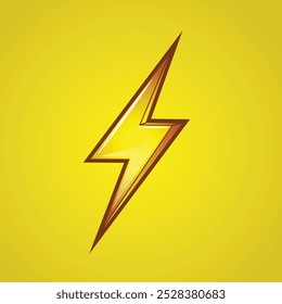 Thunderbolt relámpago, signo de dibujos animados, icono amarillo. Símbolo de velocidad