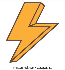 Thunderbolt lightning flat vector icon for social media marketing